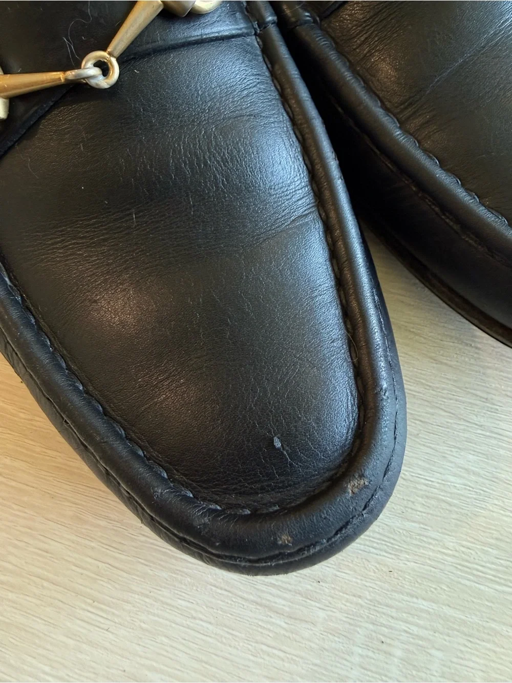 Gucci Men’s Black Leather Horsebit Loafers Size 42.5 D Made in Italy